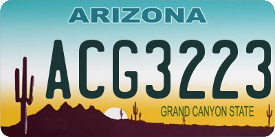 AZ license plate ACG3223
