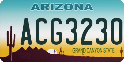 AZ license plate ACG3230