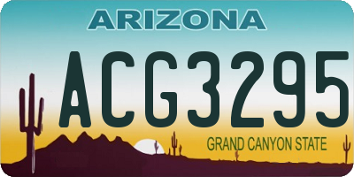 AZ license plate ACG3295