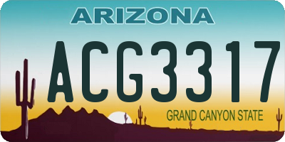 AZ license plate ACG3317