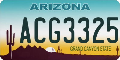 AZ license plate ACG3325