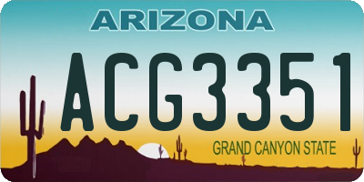 AZ license plate ACG3351
