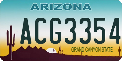 AZ license plate ACG3354