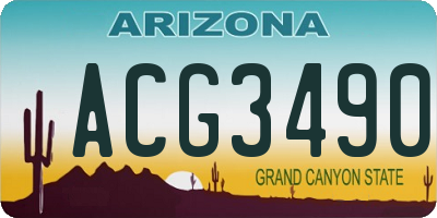 AZ license plate ACG3490