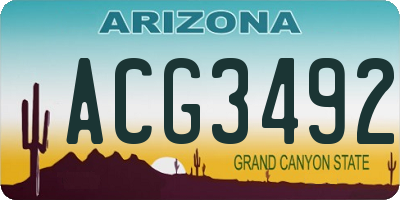 AZ license plate ACG3492