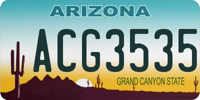 AZ license plate ACG3535