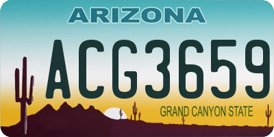 AZ license plate ACG3659