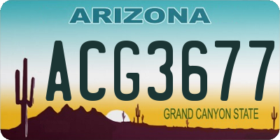 AZ license plate ACG3677