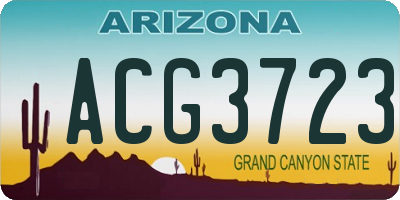 AZ license plate ACG3723