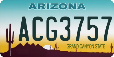 AZ license plate ACG3757