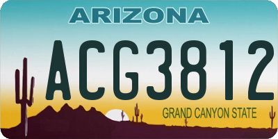 AZ license plate ACG3812