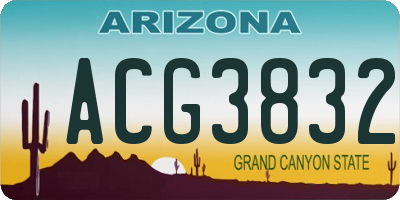 AZ license plate ACG3832