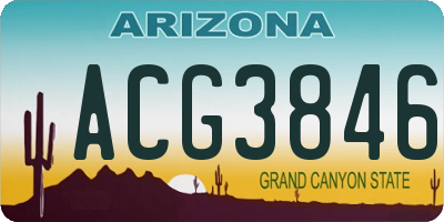 AZ license plate ACG3846