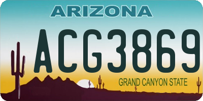 AZ license plate ACG3869