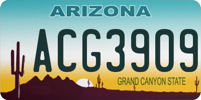 AZ license plate ACG3909