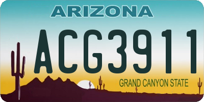 AZ license plate ACG3911