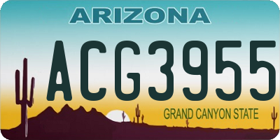 AZ license plate ACG3955