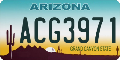 AZ license plate ACG3971