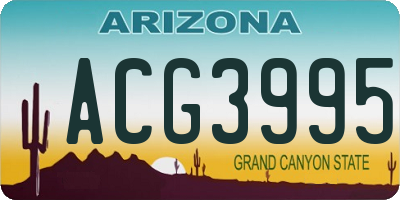 AZ license plate ACG3995