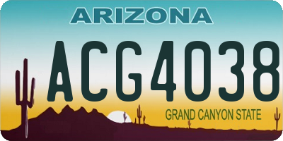 AZ license plate ACG4038