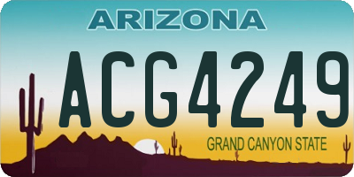 AZ license plate ACG4249