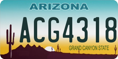 AZ license plate ACG4318