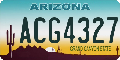 AZ license plate ACG4327