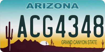 AZ license plate ACG4348