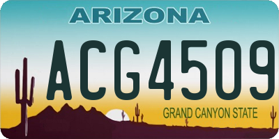 AZ license plate ACG4509