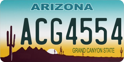 AZ license plate ACG4554