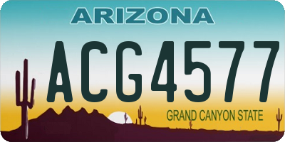 AZ license plate ACG4577
