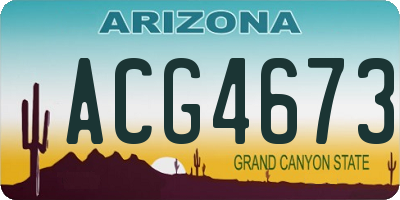 AZ license plate ACG4673