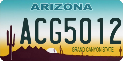 AZ license plate ACG5012