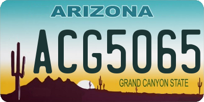 AZ license plate ACG5065