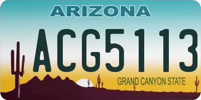 AZ license plate ACG5113