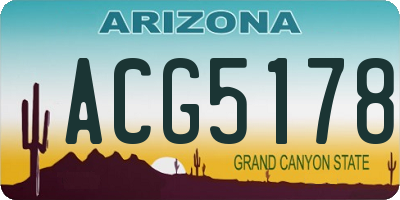 AZ license plate ACG5178