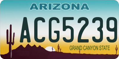 AZ license plate ACG5239