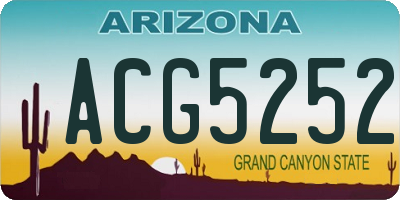 AZ license plate ACG5252