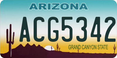 AZ license plate ACG5342
