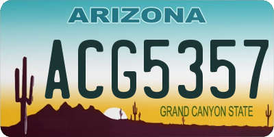 AZ license plate ACG5357