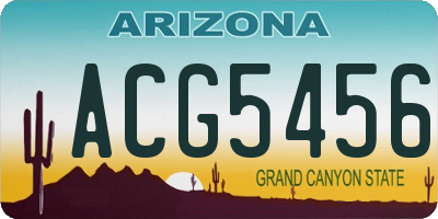 AZ license plate ACG5456