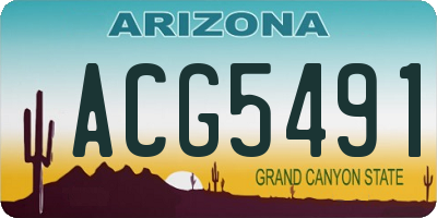 AZ license plate ACG5491
