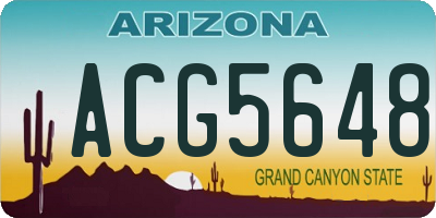 AZ license plate ACG5648