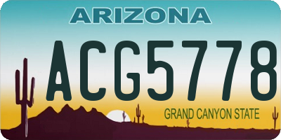 AZ license plate ACG5778