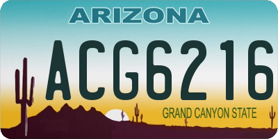 AZ license plate ACG6216