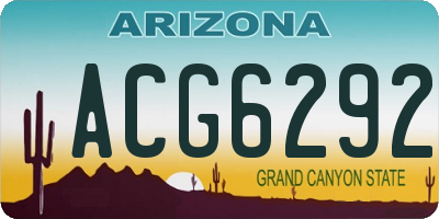 AZ license plate ACG6292