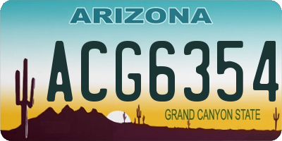 AZ license plate ACG6354