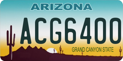 AZ license plate ACG6400