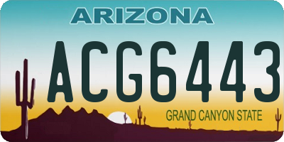 AZ license plate ACG6443