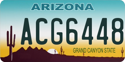 AZ license plate ACG6448